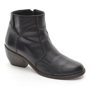 LD Tuttle Patch Black Leather Heeled Ankle Boots 37.5